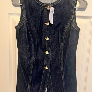 Abercrombie & Fitch Dark Blue Denim Vest